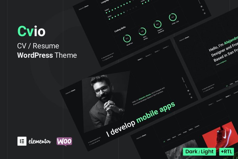 Cvio – CV & Personal Portfolio Elementor Theme