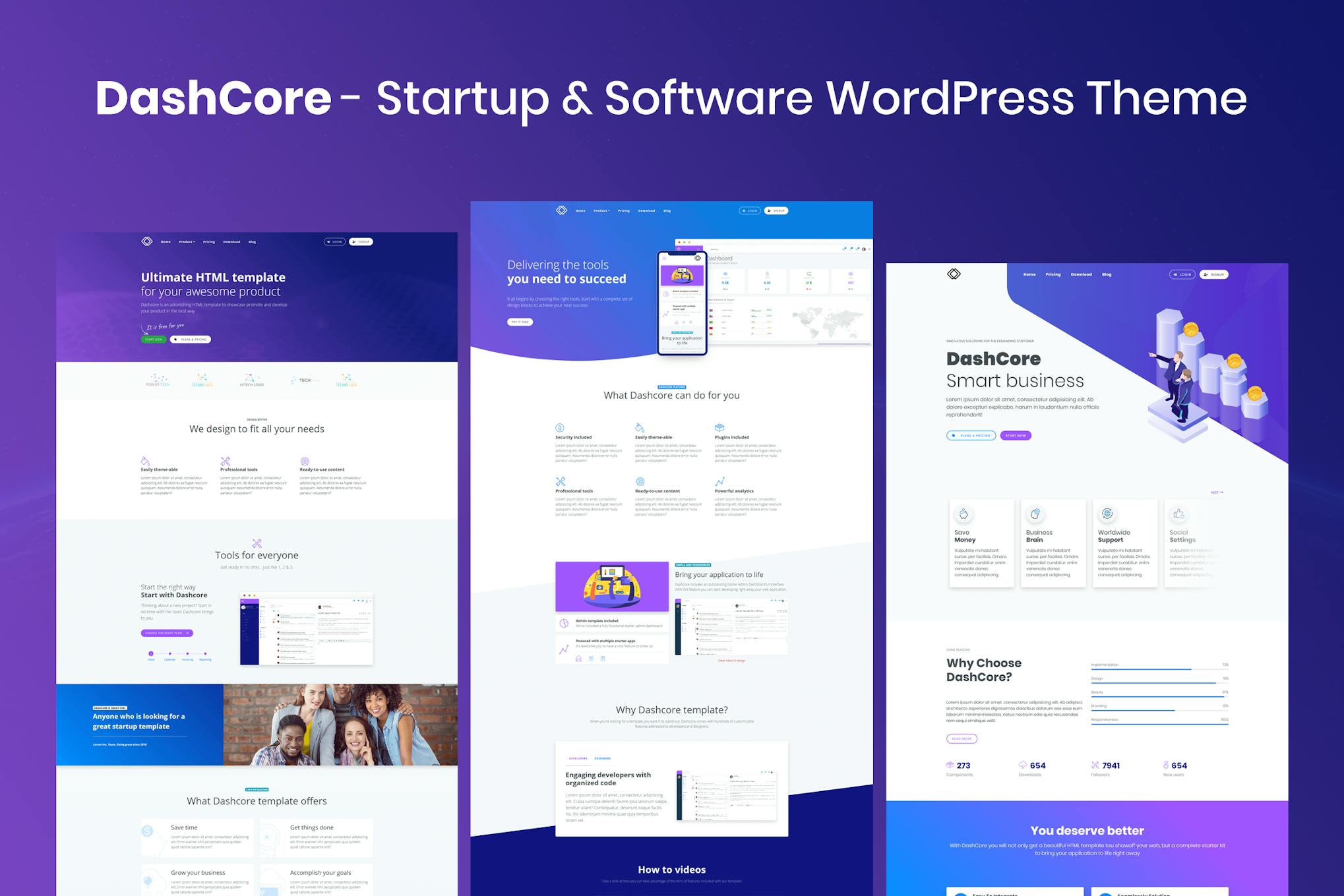 DashCore- Startup & Software 1.0 WordPress Theme