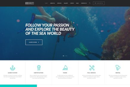 DiveIt- Scuba Diving School, Sea Travel 1.4.2 WordPress Theme