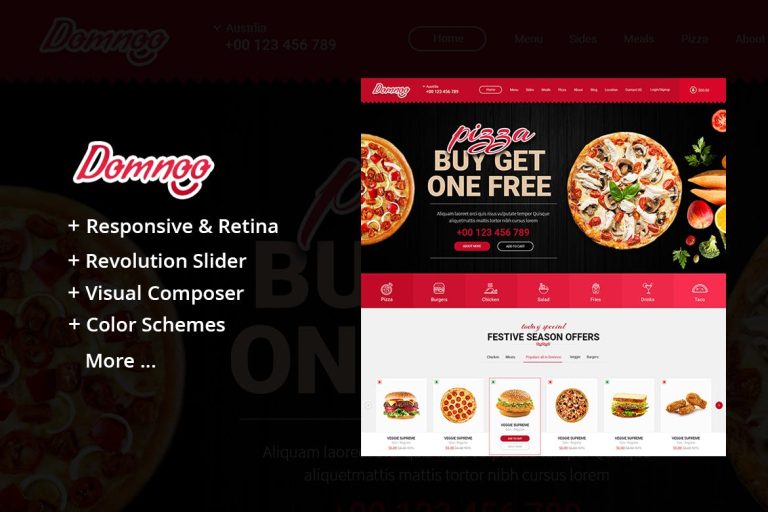 Domnoo – Pizza & Restaurant WordPress Theme
