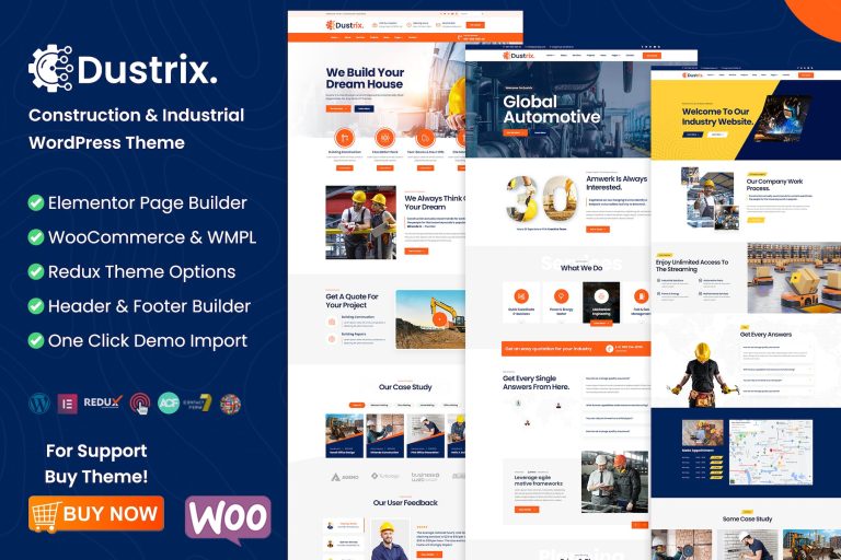 Dustrix – Construction and Industry WordPress Them