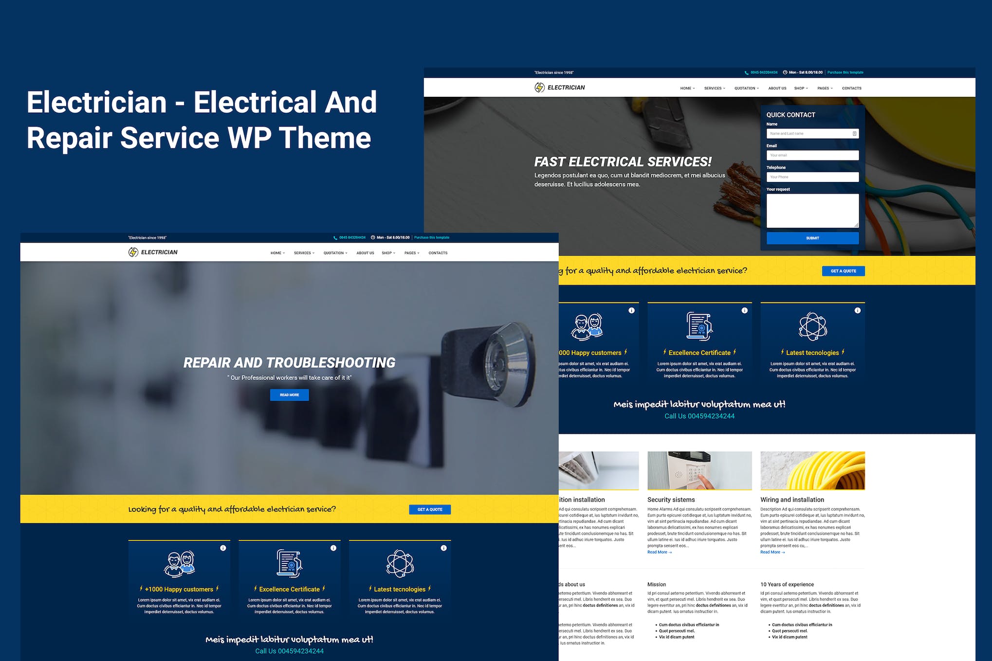 Electrician- Electrical Service 1.0 WordPress Theme