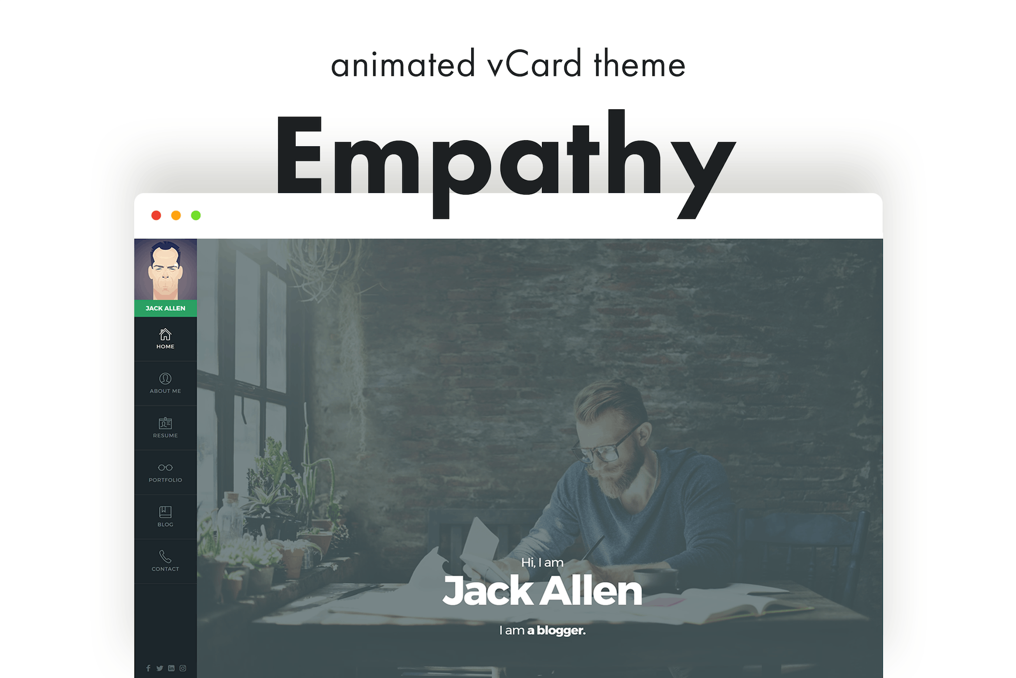 Empathy- Animated vCard 1.4.8 WordPress Theme