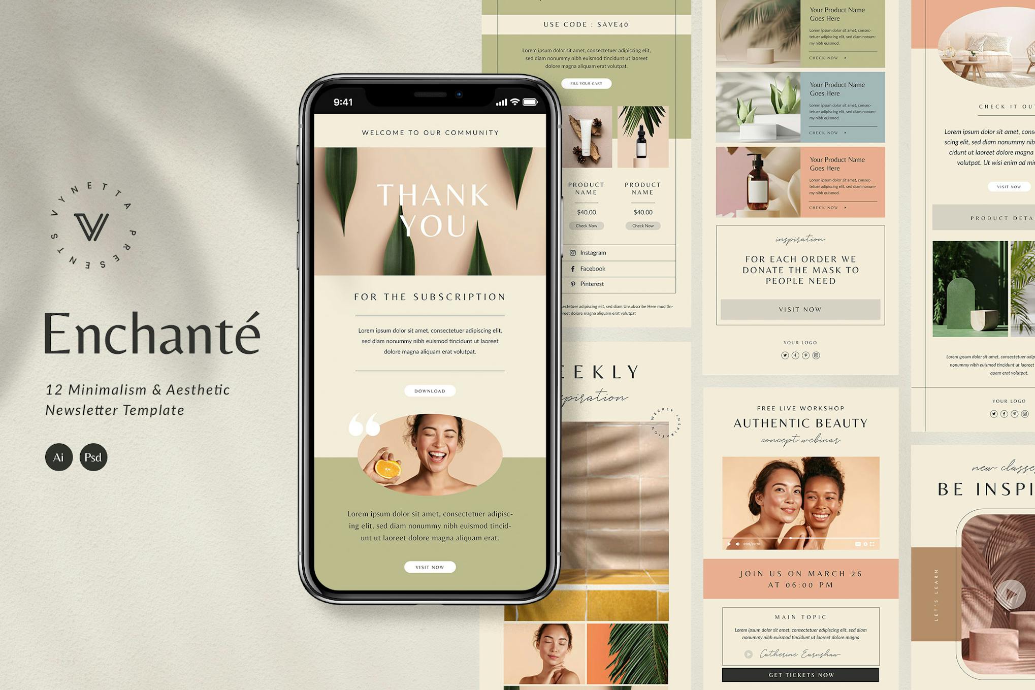 Enchanté Email Newsletter Template