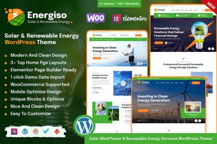 Energiso - Solar & Energy 1.4.5 WordPress Theme