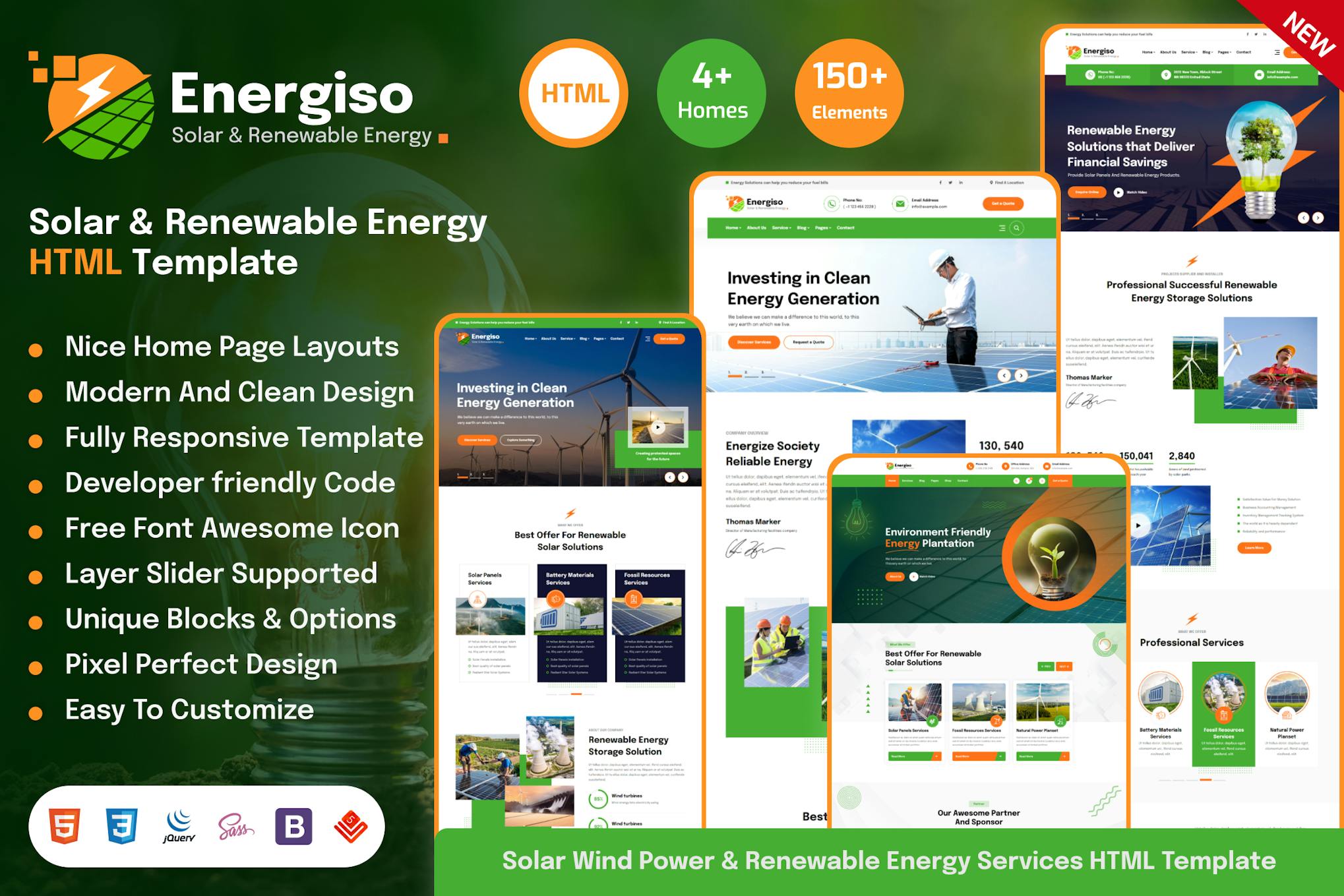 Energiso - Solar & Renewable Energy HTML Template