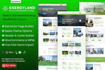 Energyland- Solar & Renewable Energy 1.3.0 WordPress Theme