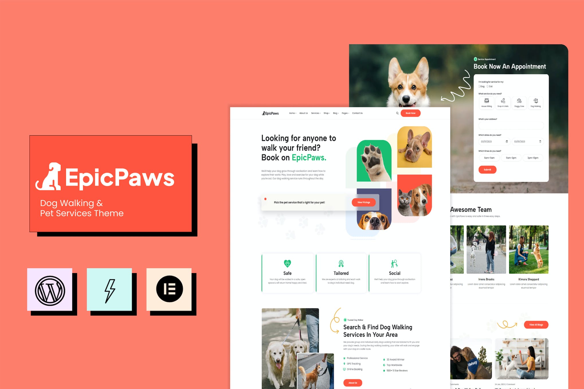 EpicPaws- Dog Walking & Pet Services 1.4 WordPress Theme