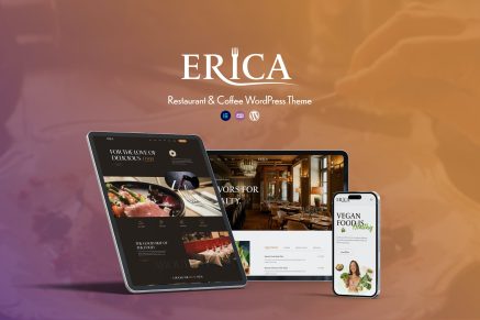 Erica- Restaurant & Coffee 1.0.1 WordPress Theme