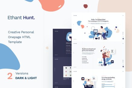 Ethant Hunt- Personal Onepage 1.0.1 WordPress Theme