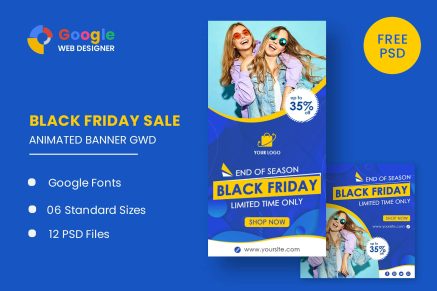 Fashion Banner Set Black Friday Sale HTML Banner