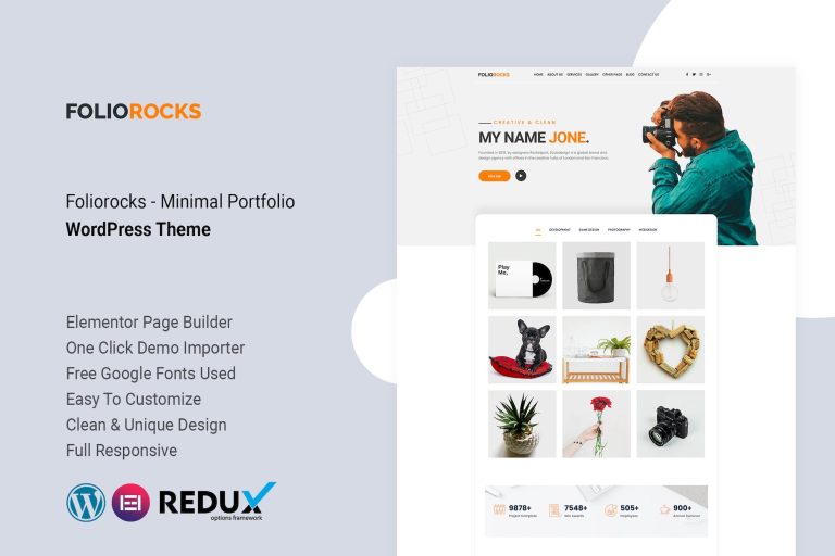 Foliorocks – Minimal Portfolio WordPress Theme