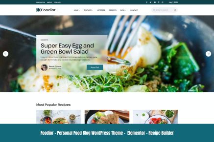 Foodior- Personal Food Blog 1.0 WordPress Theme