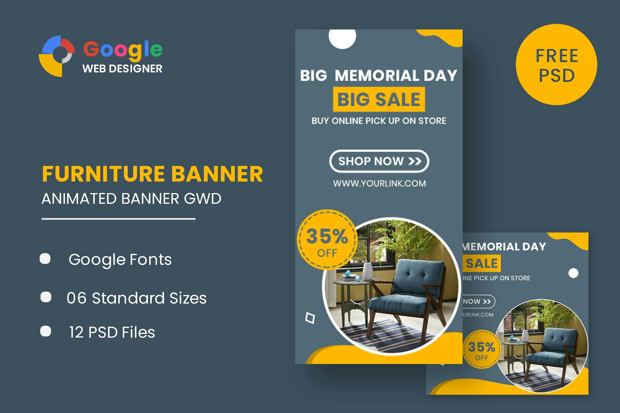 Furniture Model Google Adwords HTML Banner Ads