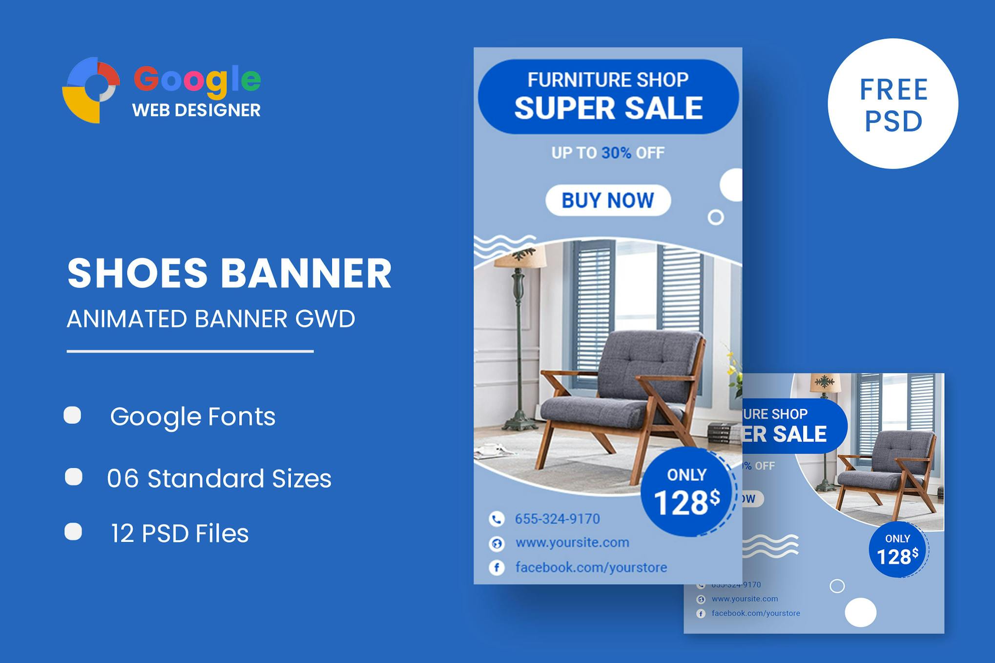 Furniture Sale HTML Banner Ads GWD