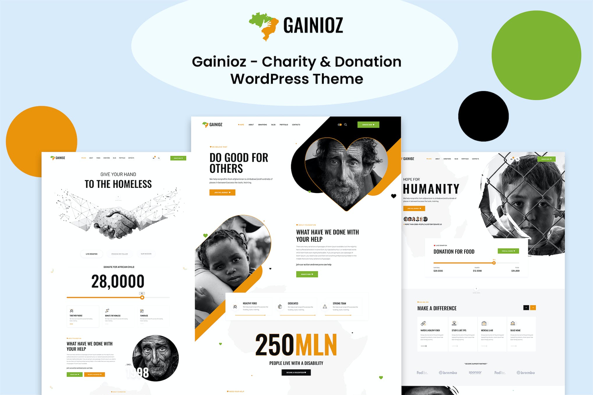 Gainioz - Charity & Donation 1.1.8 WordPress Theme