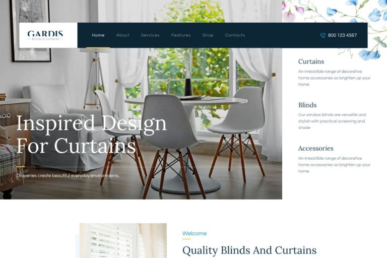 Gardis – Blinds and Curtains Studio & Shop WordPress Theme