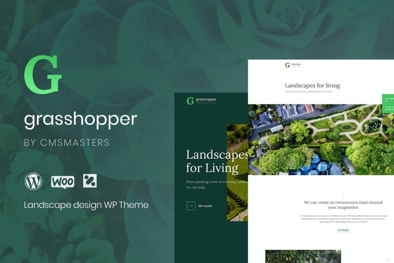 Grasshopper – Landscape Desig – Gardening Services WordPress Theme