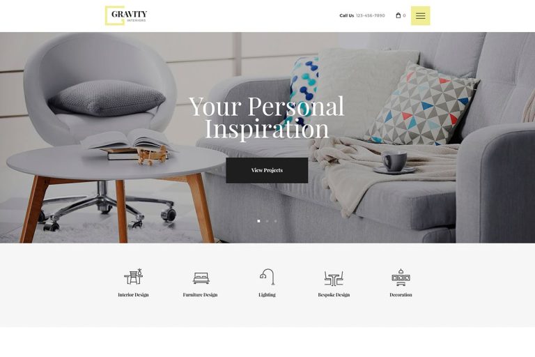 Gravity – A Contemporary Interior Design & Furnitu WordPress Theme