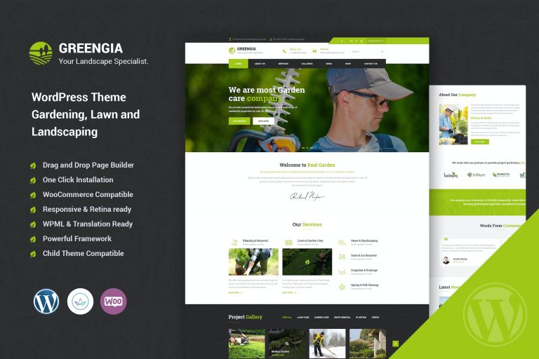 Greengia – Gardening & Landscaping WordPress Theme