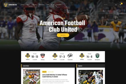Gridiron- American Football & NFL Team 1.0.12 WordPress Theme