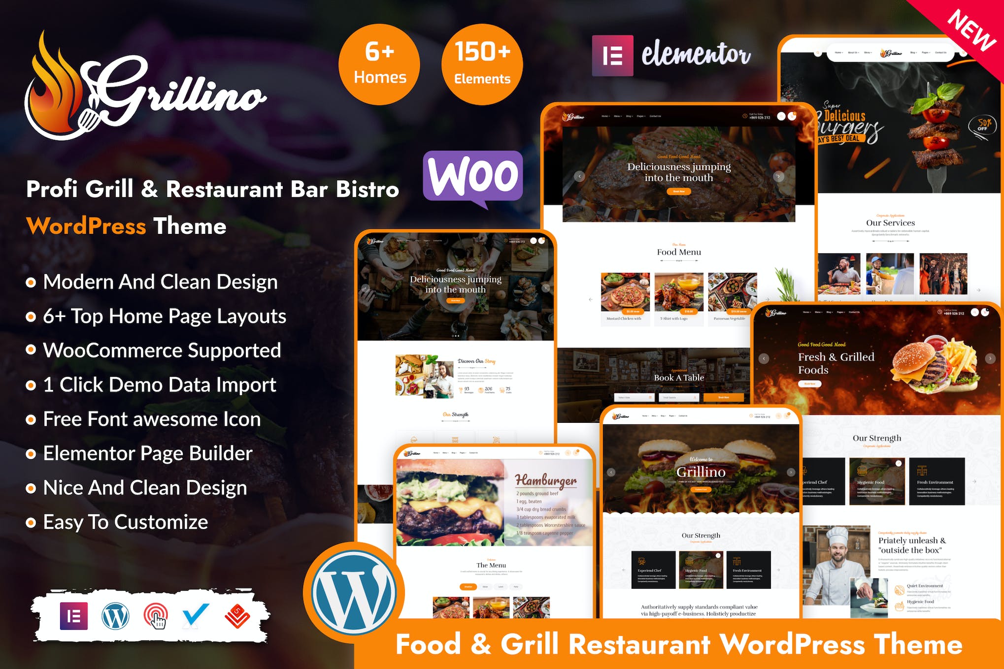 Grillino- Grill & Restaurant 1.5.5 WordPress Theme