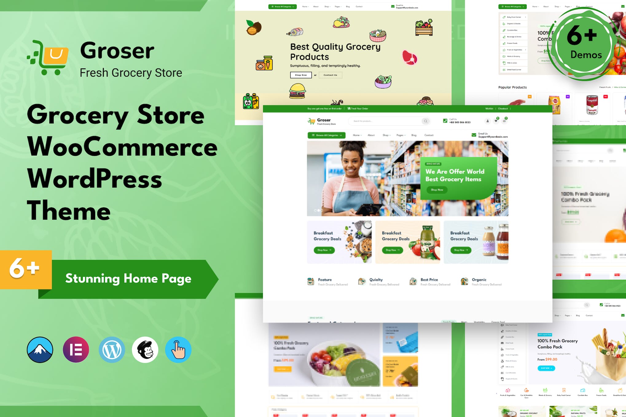 Groser- Grocery Store WooCommerce 1.0.2 WordPress Theme