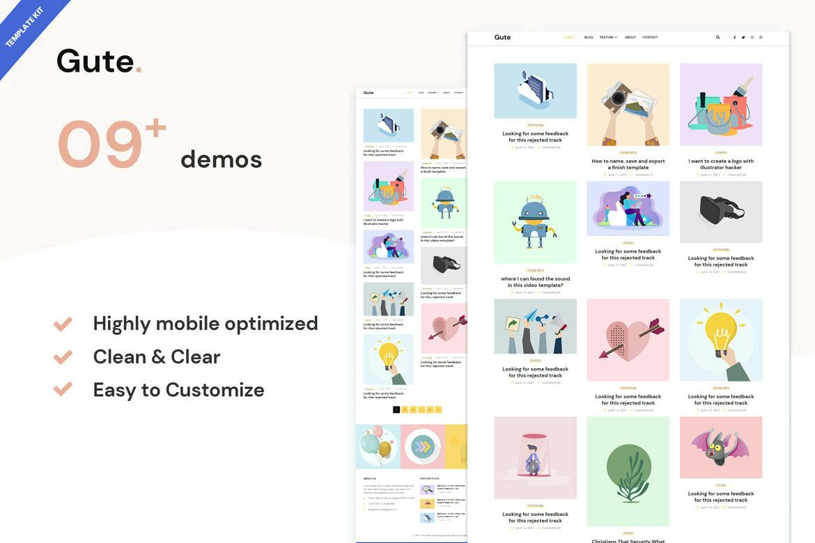 Gute- Minimalist Blog 2.2 WordPress Theme