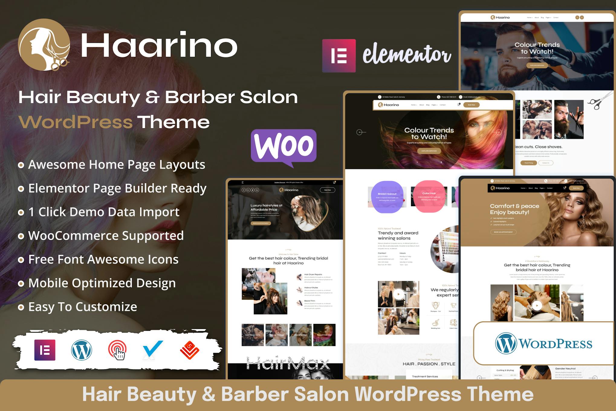 Haarino- Hair Beauty & Makeup 1.3.4 WordPress Theme
