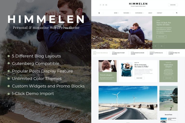 Himmelen – Personal Minimal WordPress Blog Theme