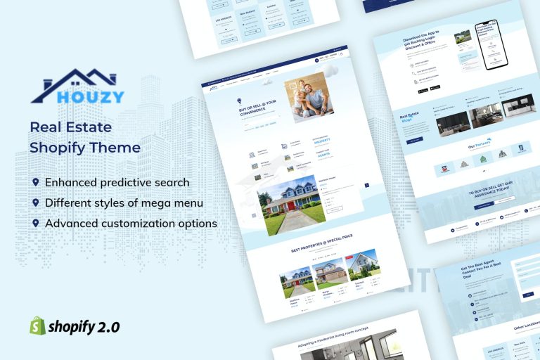 Houzy – Directory Listing, Property shopify Theme.
