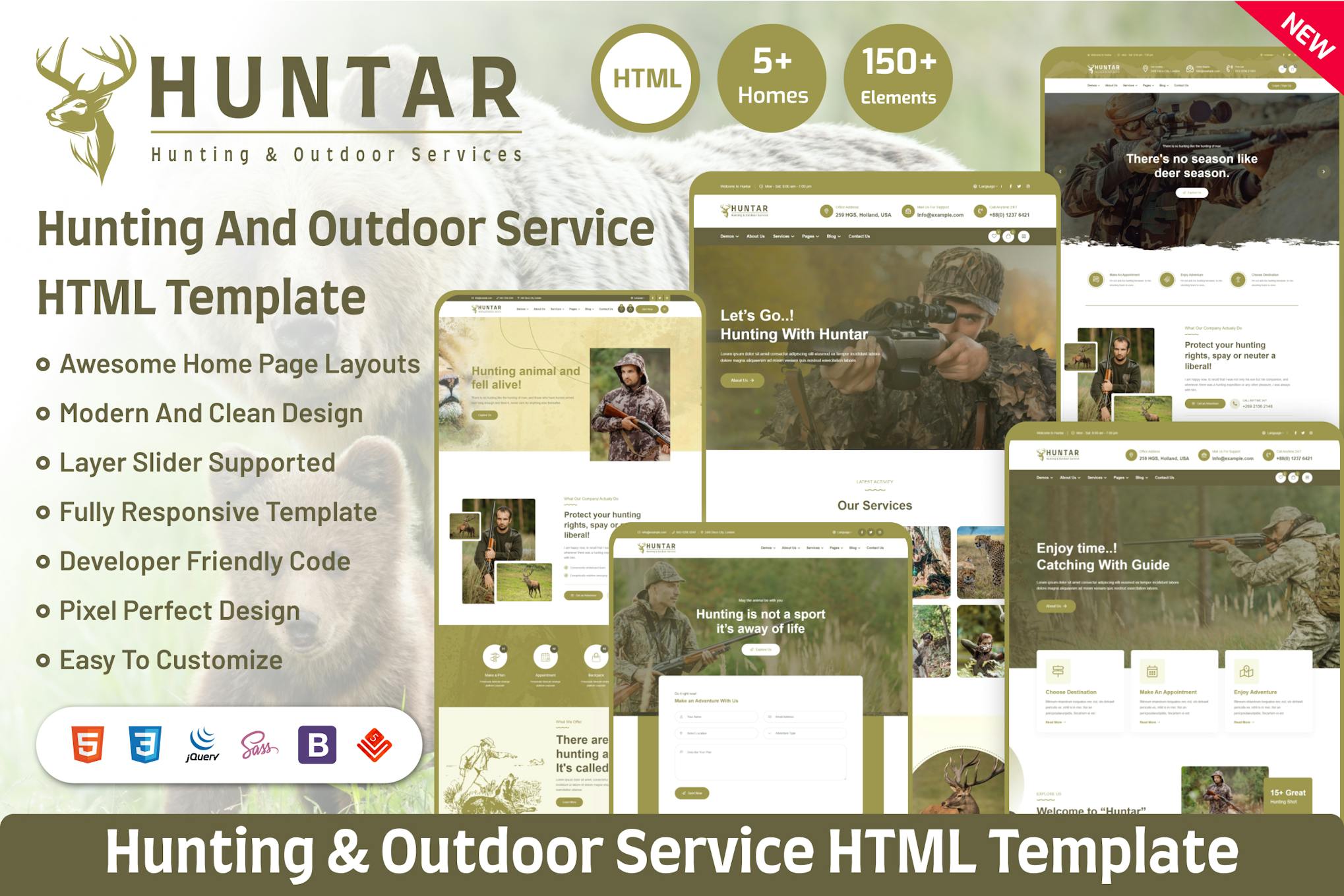 Huntar - Hunting & Outdoor Service HTML Template