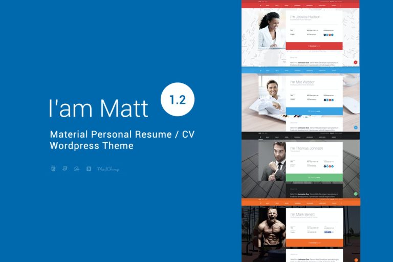 I am Mat – Material Personal WordPress .0