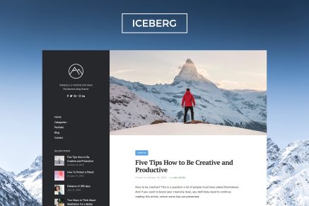 Iceberg- Clean & Modern Blog 2.2.1 WordPress Theme