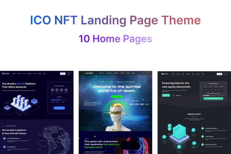 ICO NFT Landing Page WordPress Theme – Cryptlight