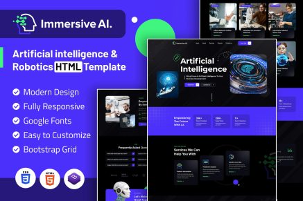 Immersive AI - Robotics HTML Template
