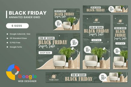 Interior Furniture HTML Banner Ads GWD