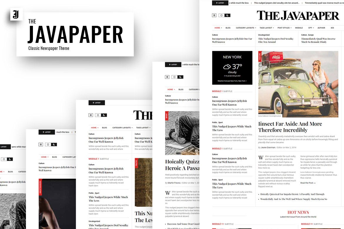Javapaper- Classic Newspaper 1.6 WordPress Theme