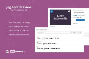 Jeg Font Preview – WooCommerce Extension Plugin