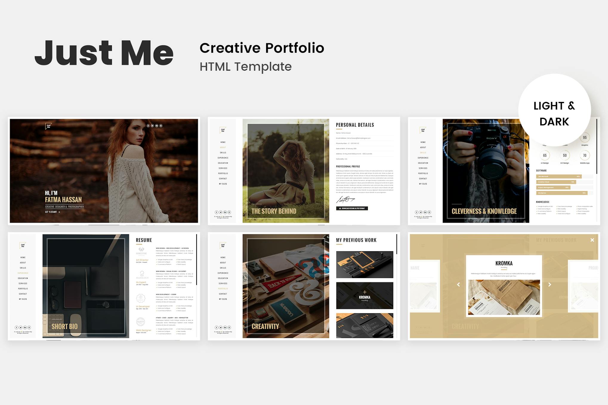 Just Me - Creative Portfolio HTML Template