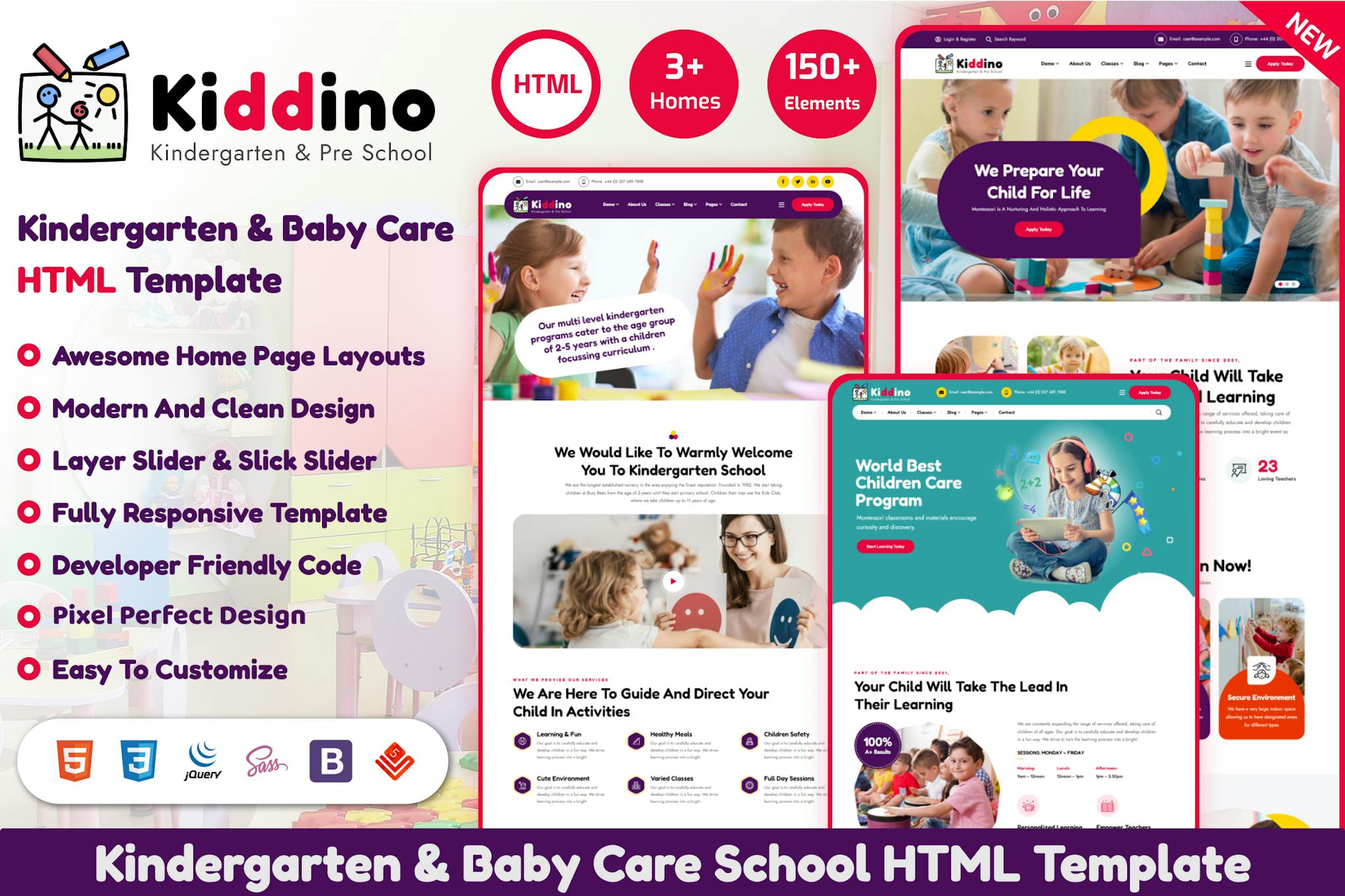 Kiddino - Kids, Children & School HTML Template