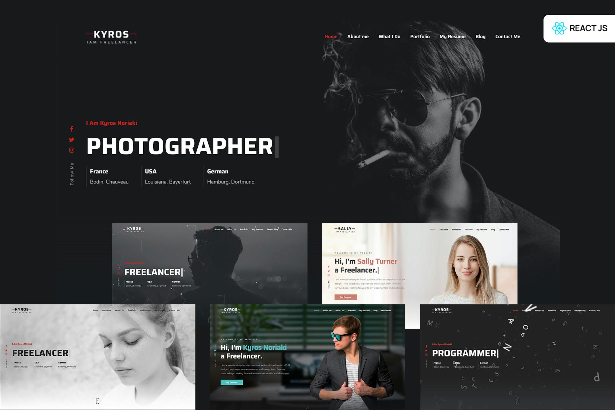Kyros - Personal Portfolio CV Resume React Js Temp