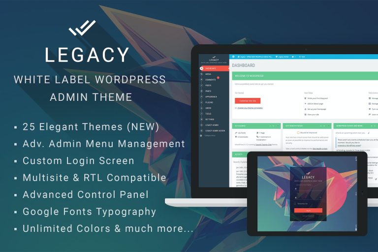 Legacy – White label WordPress Admin Theme