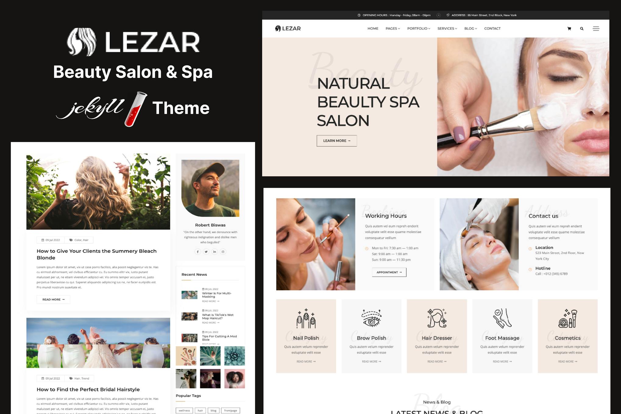 Lezar – Beauty Salon & Spa Jekyll Theme