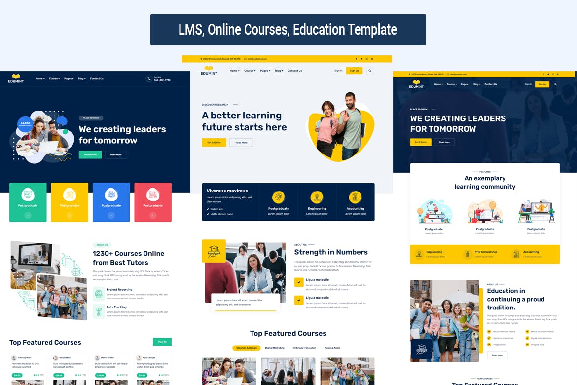 LMS, Online Courses, Education Bootstrap Template
