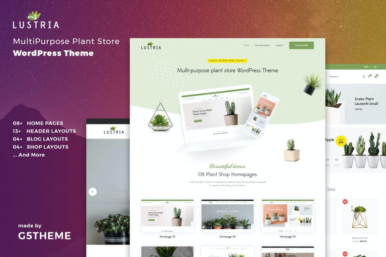 Lustria – MultiPurpose Plant Store WordPress Theme