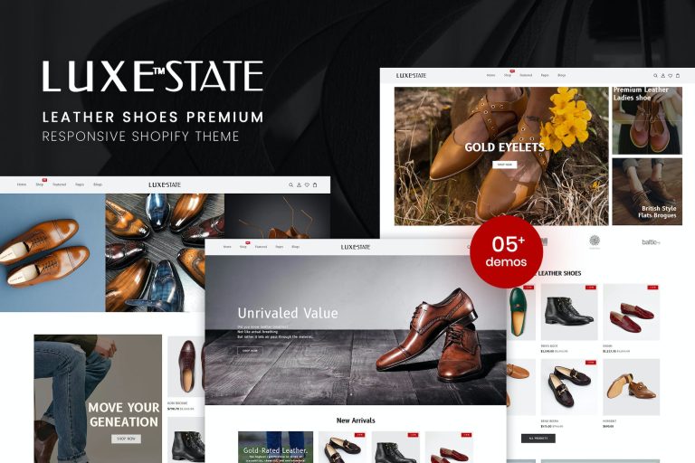 LuxeState – Leather Shoes Premium Shopify Theme