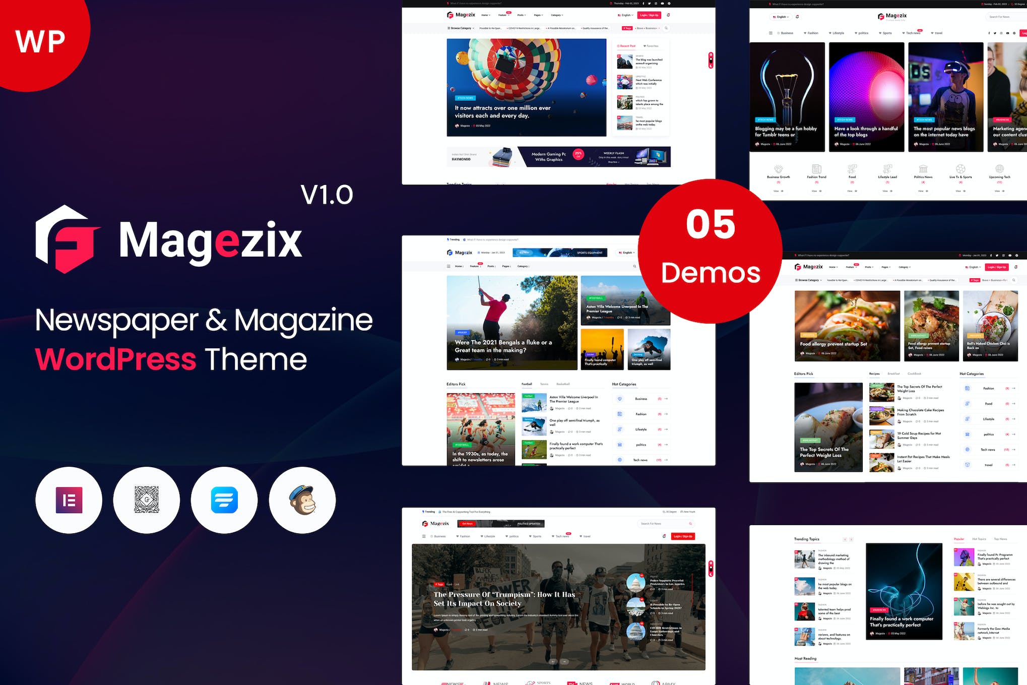 Magezix- Newspaper & Magazine 1.0.7 WordPress Theme