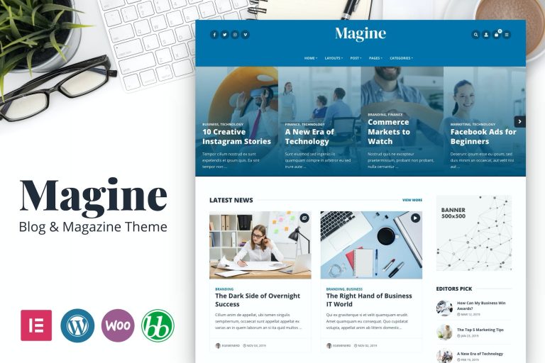 Magine – Business Blog WordPress Theme