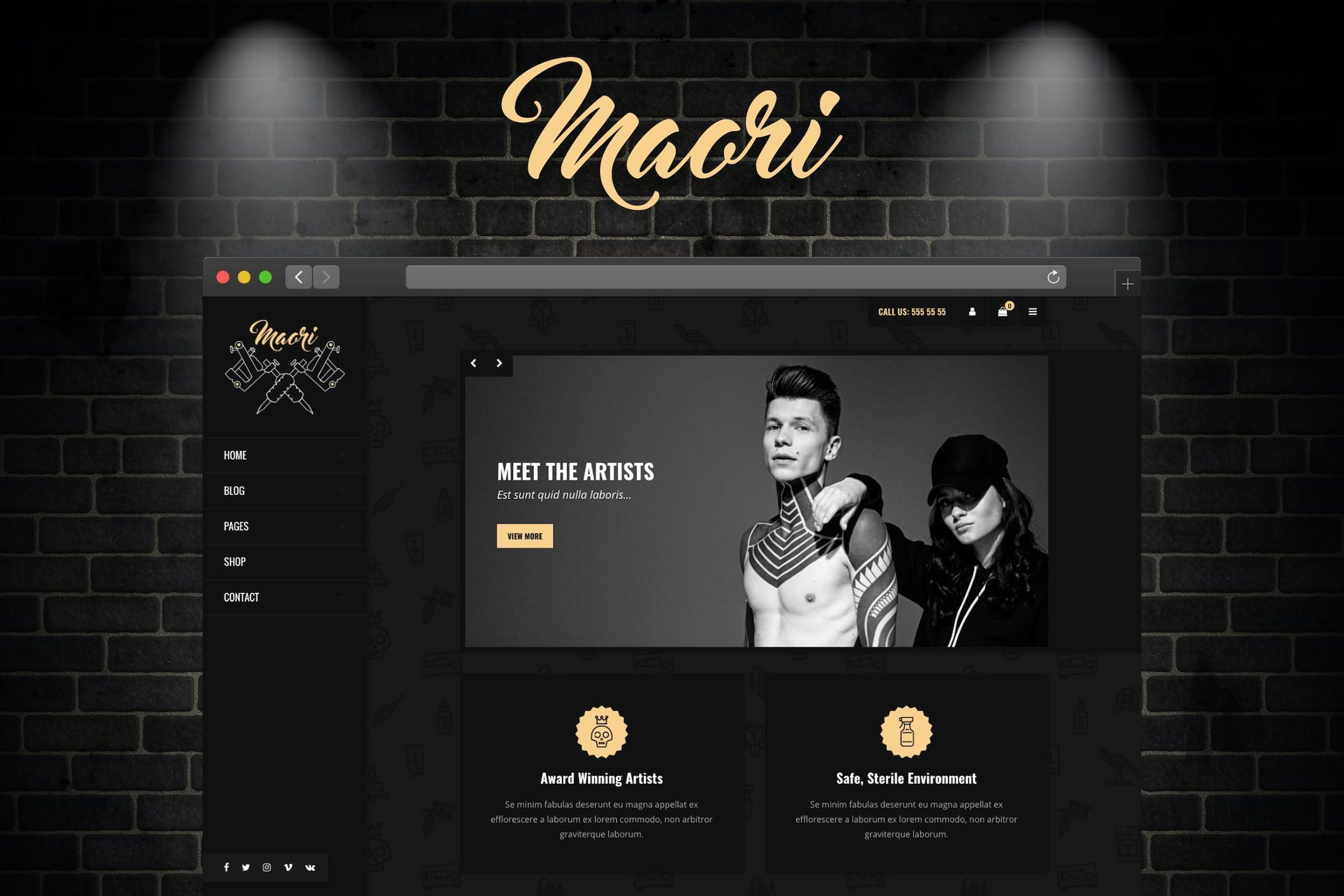 Maori- Tattoo Studio 1.5.1 WordPress Theme